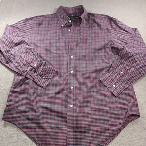 Ralph Lauren Shirt Men XL 17/34-35 Christmas‎ Mini Plaid Classic Fit Non Iron
